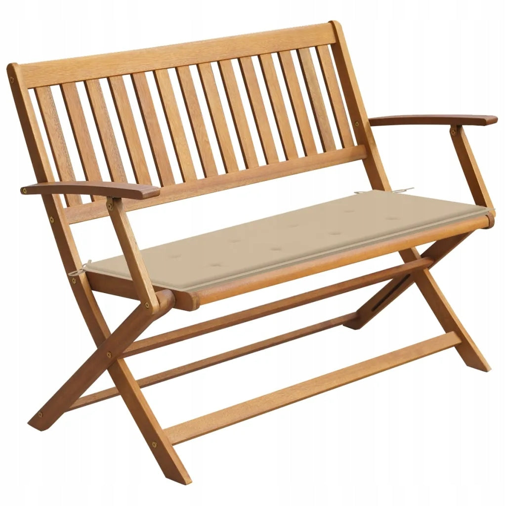 Gartenbank mit Kissen, 120x60x89cm 