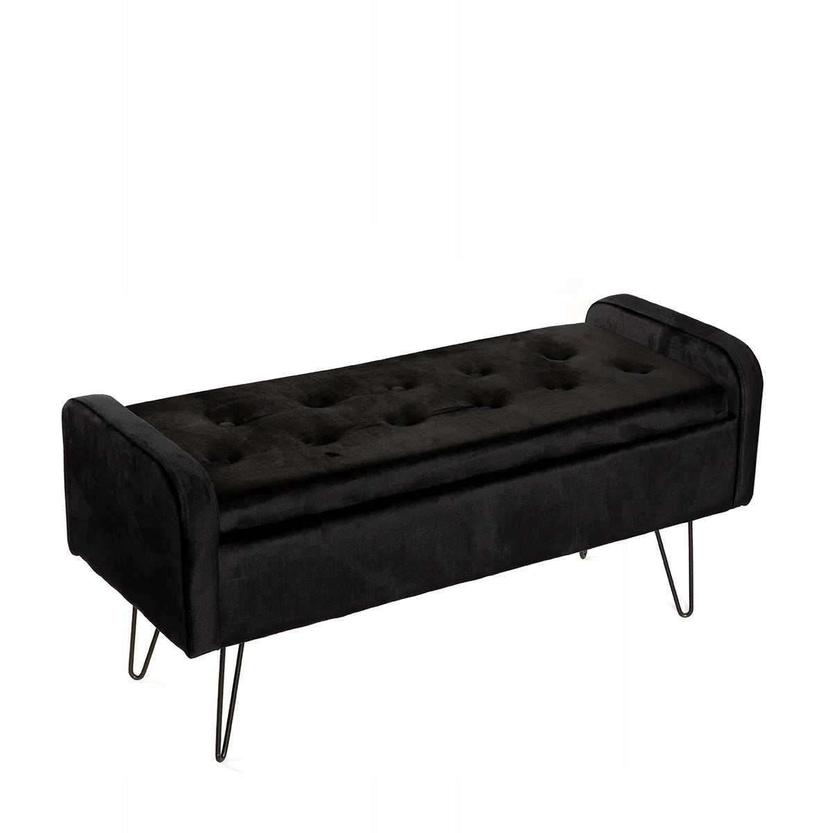 Samtbank VENLO schwarz 96x39x45 cm 