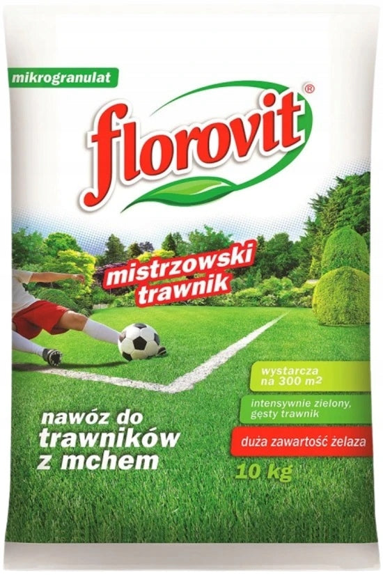 Lawn Fertilizer with Moss Florovit 10kg Granules Stimulation