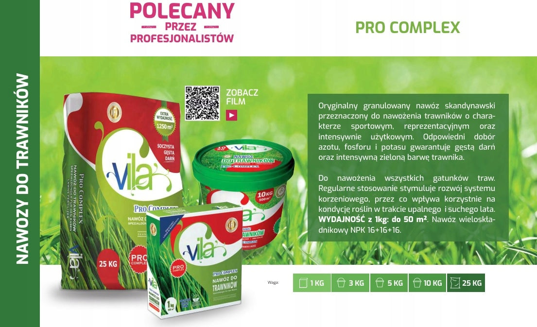 Lawn grass fertilizer PRO COMPLEX VILA 25kg Granules, for lawn, SPRING Fertilizer type multicomponent