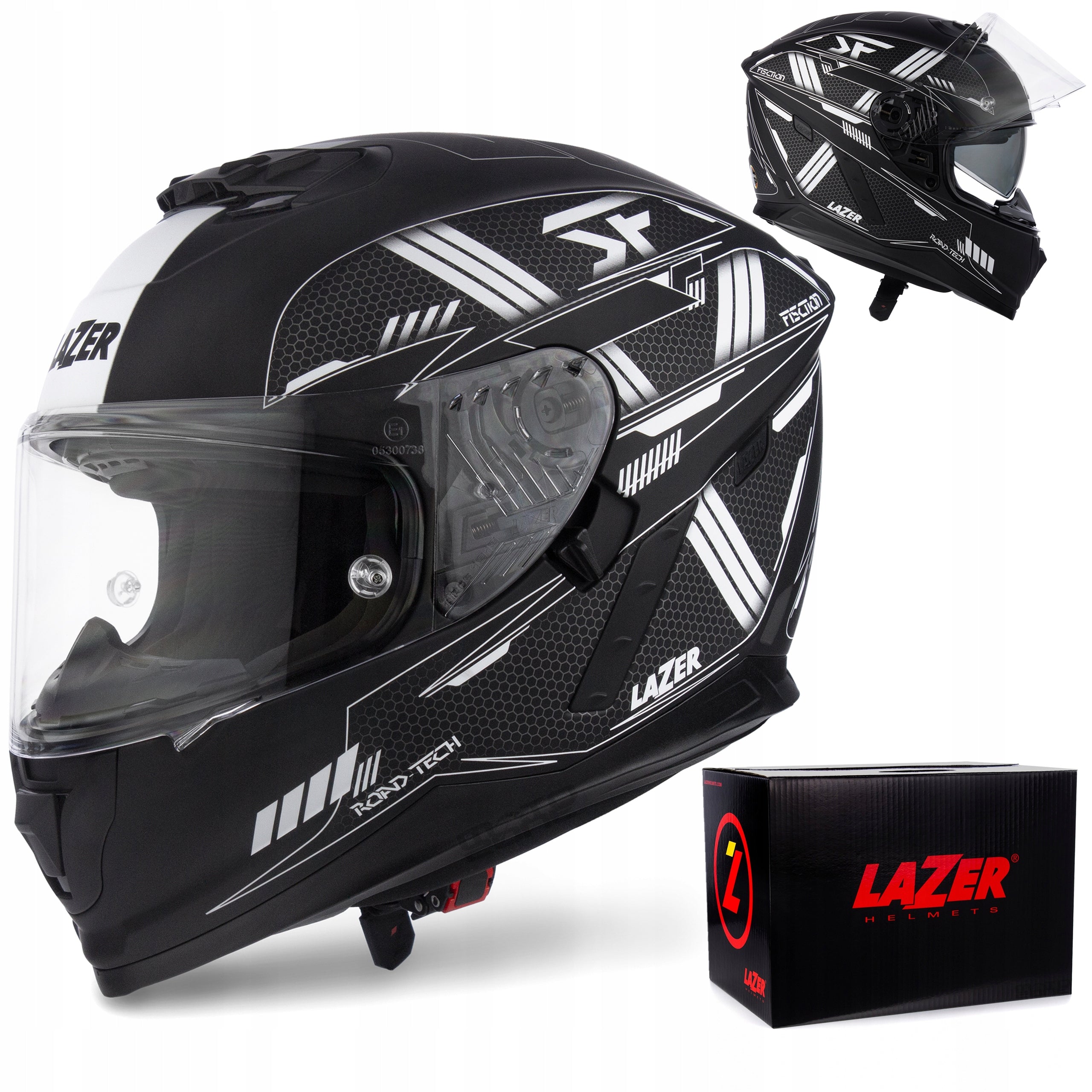 Lazer Rafale Evo Roadtech full-face motorcycle helmet black white M
