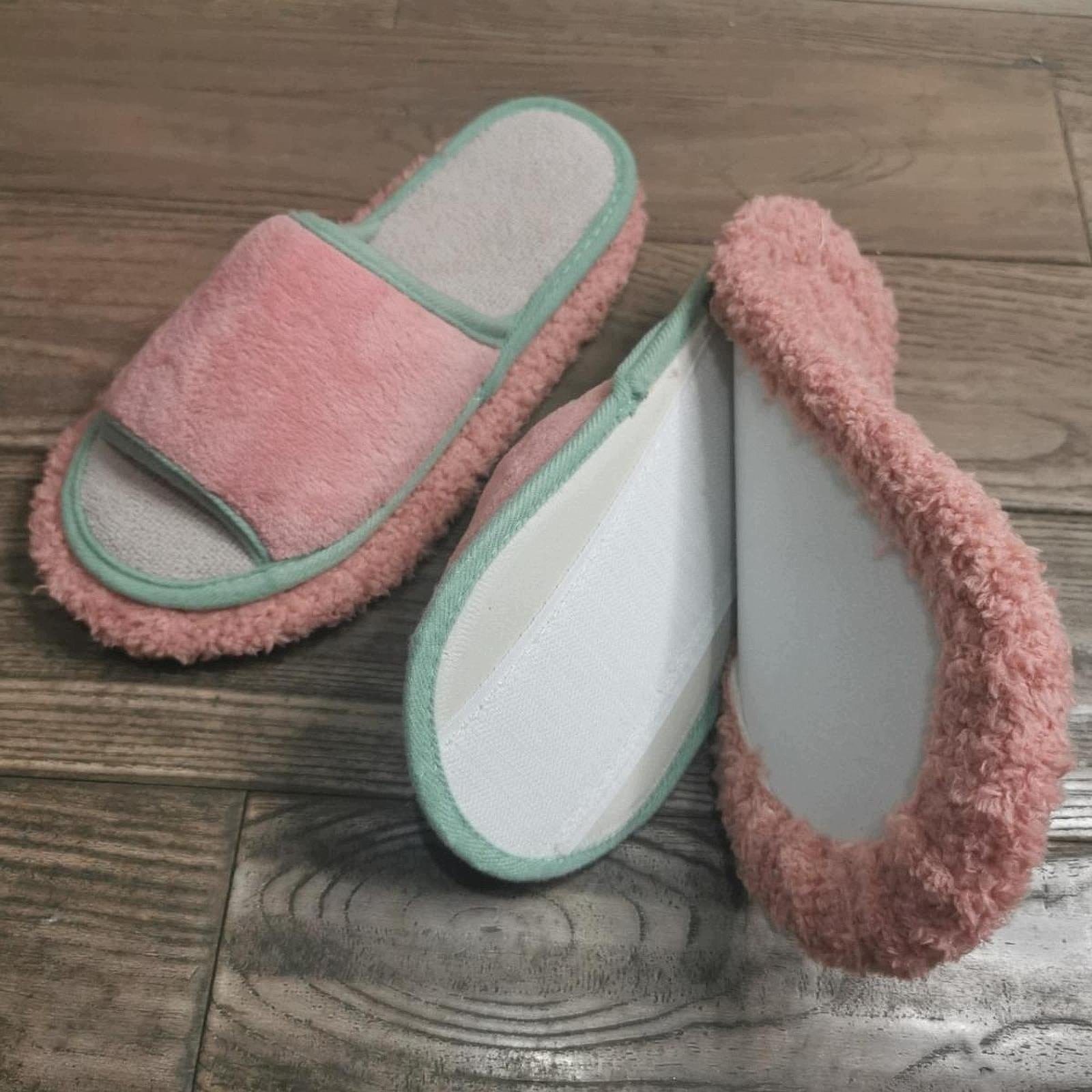 Lazy Mop Slippers Cleaner for Floor Dust Dirt Cleaning Pink Green 24.5cm Brand no brand