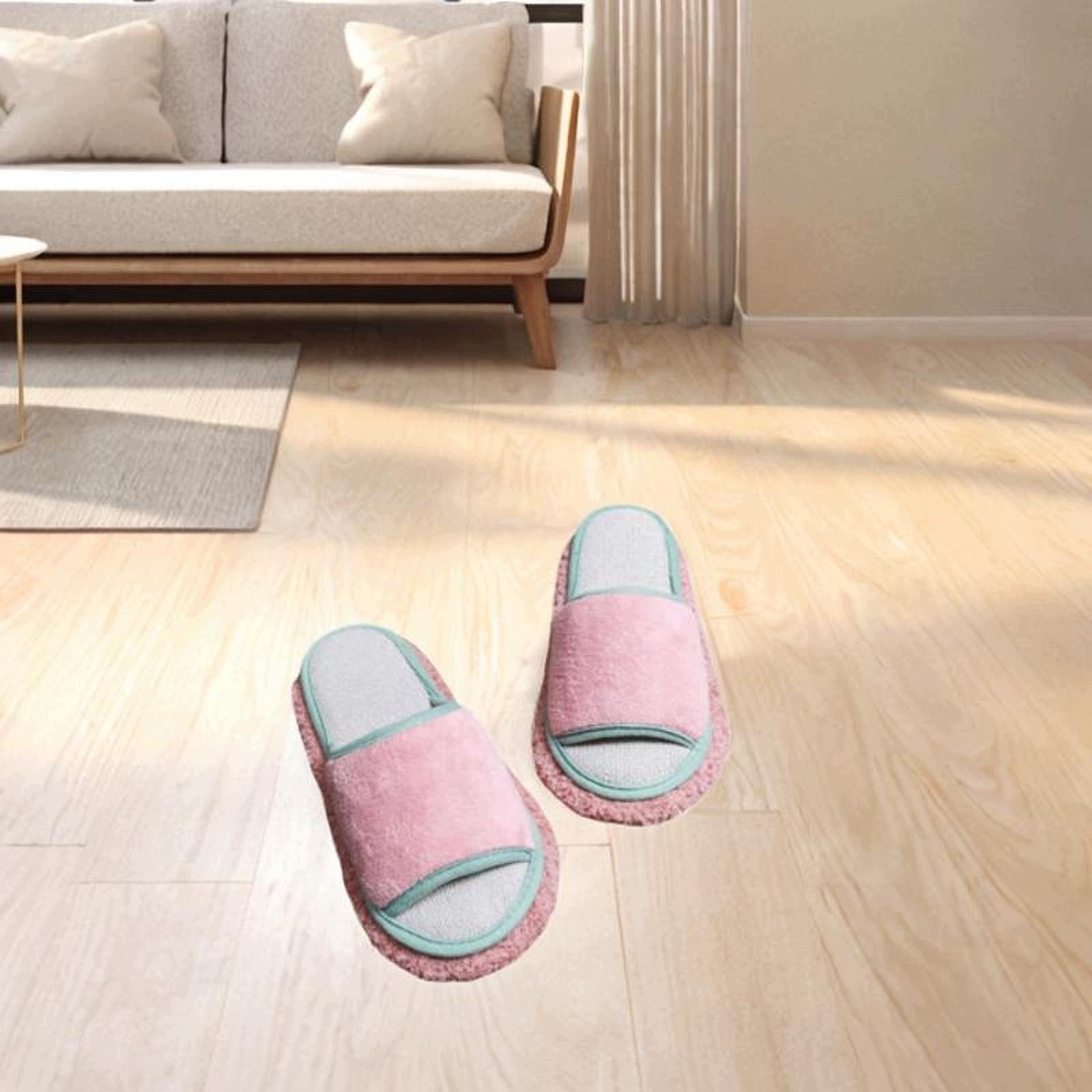 Lazy Mop Slippers Cleaner for Floor Dust Dirt Cleaning Pink Green 24.5cm