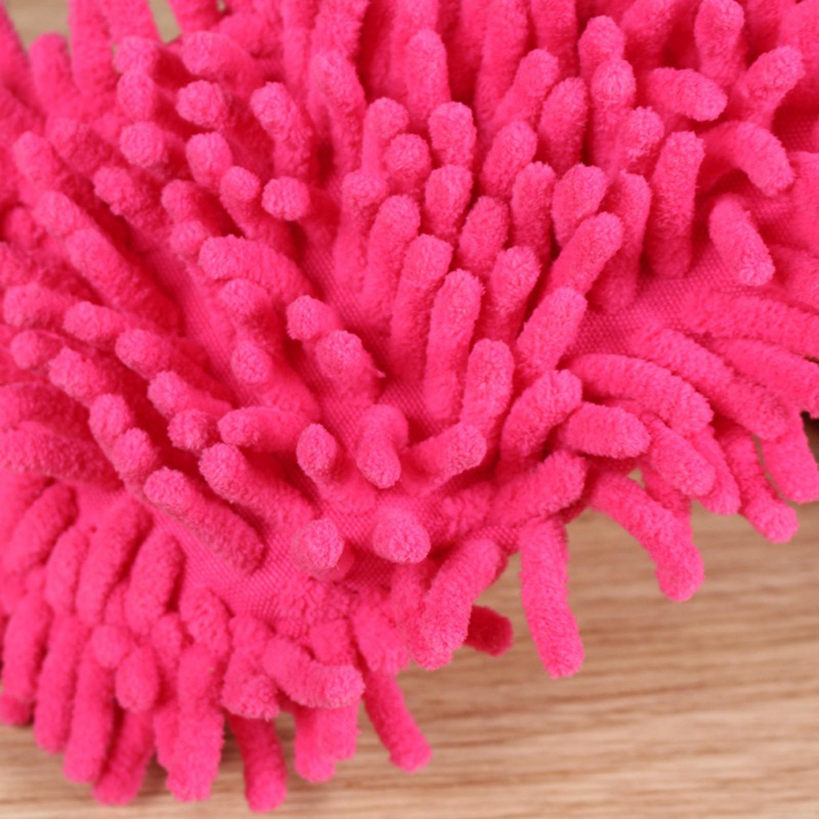 Lazy Mop Slippers Floor Cleaning Tool Soft Detachable Washable Chenille Red Packaging status original