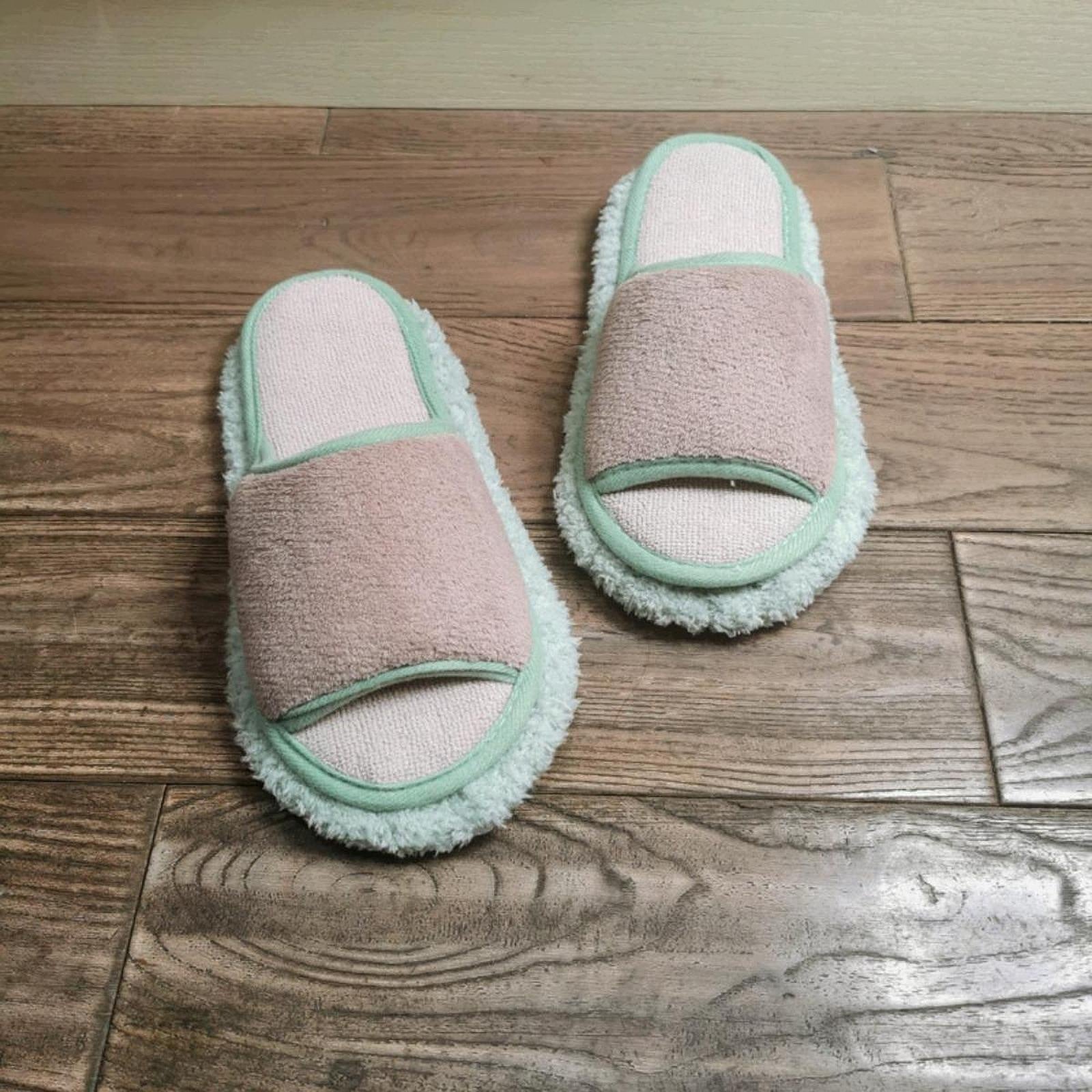 Lazy Mop Slippers Quiet Household Soft Comfortable Khaki Green 24.5cm Brand no brand