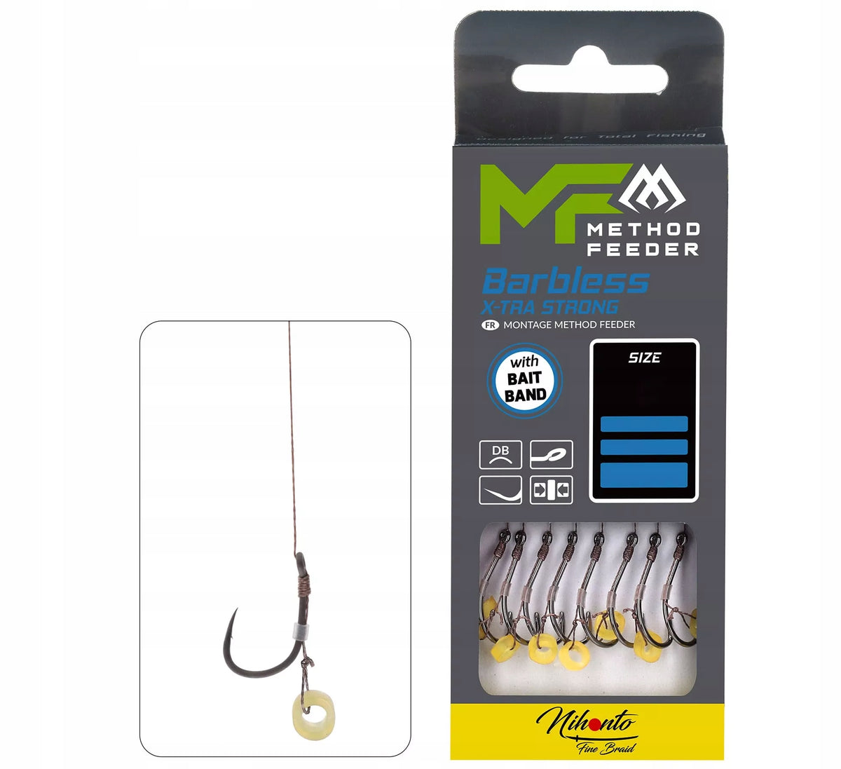 Leaders MIKADO Method Feeder with elastic band - hook No. 10 braid 0.12mm