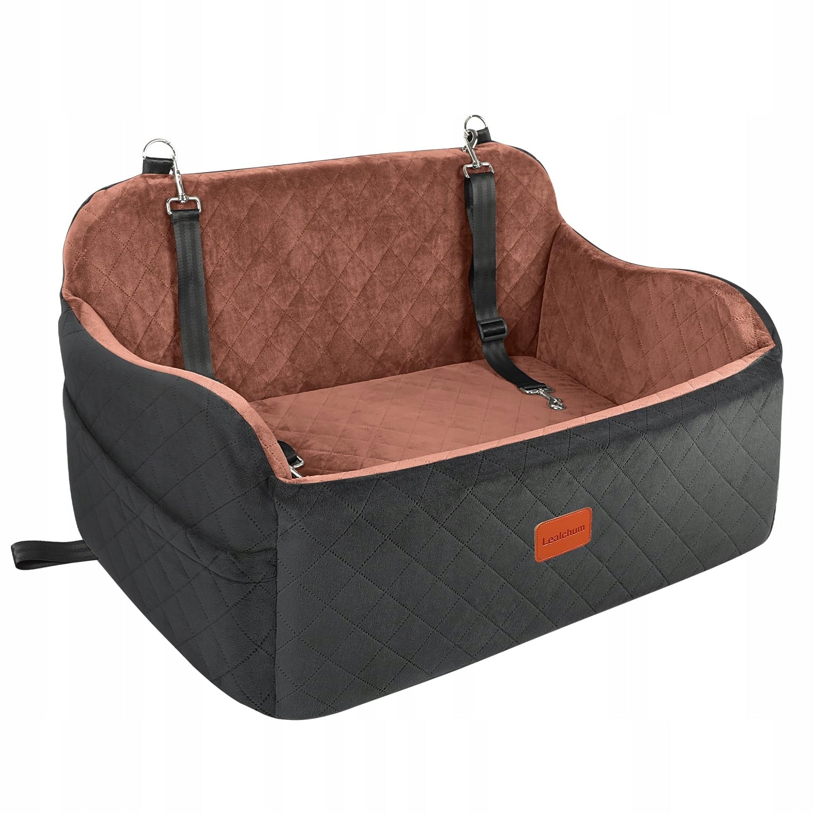 Lealchum Large Dog Car Seat, Black/Brown OUTLET