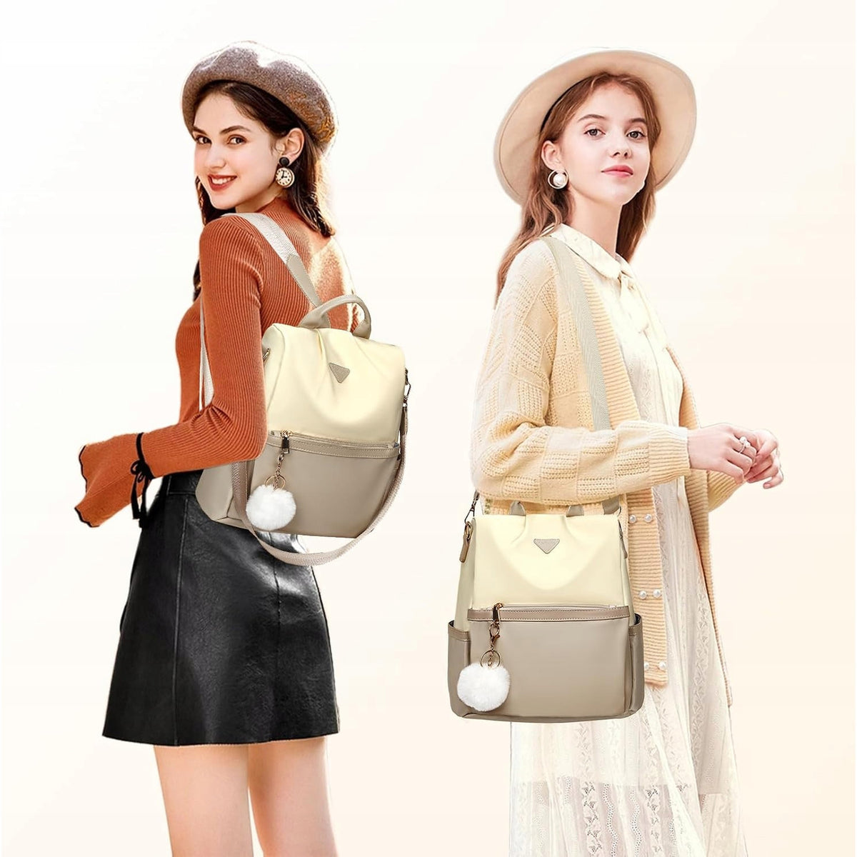 Leathario Women's Backpack Urban Anti-Theft Waterproof Small Elegant Brand no brand