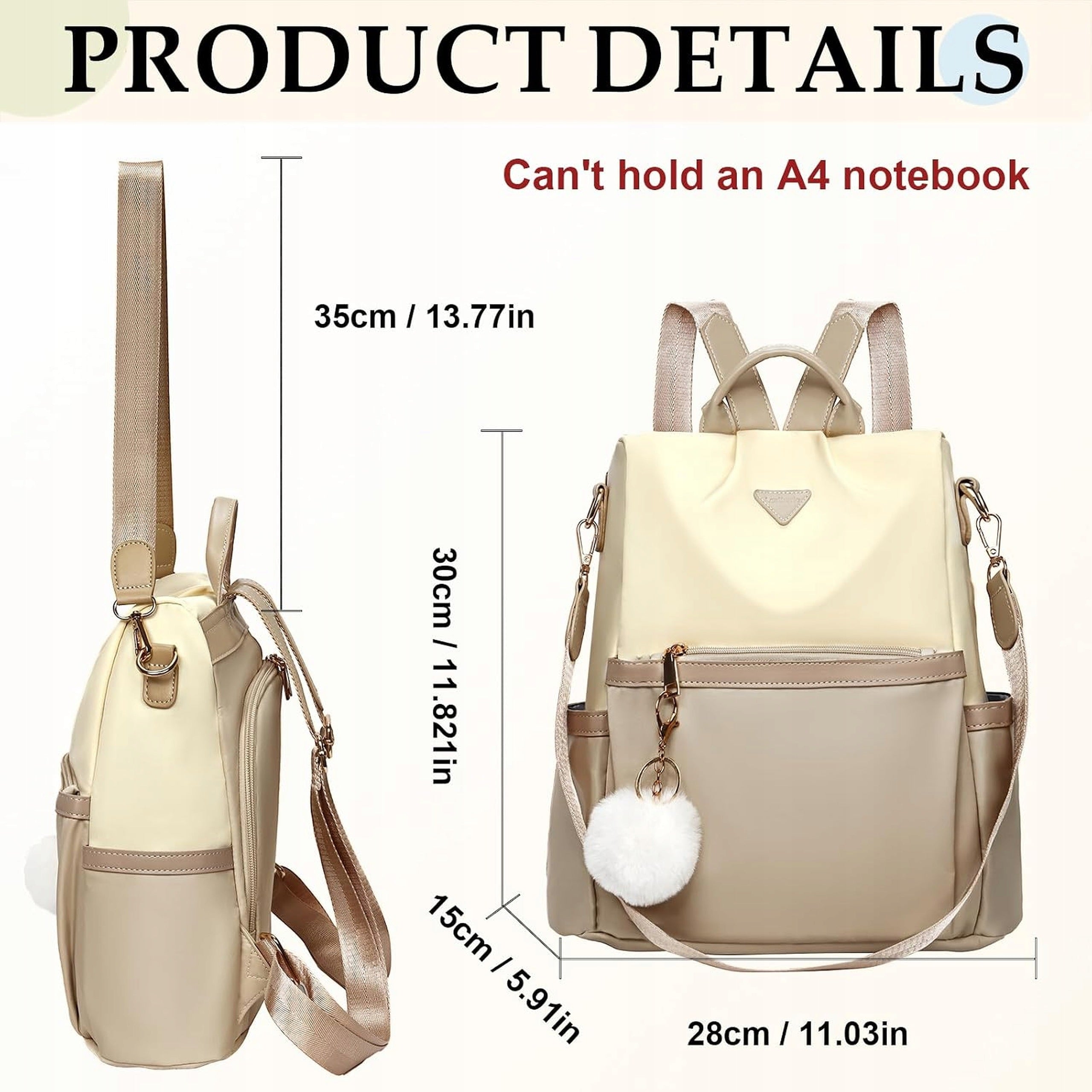 Leathario Women's Backpack Urban Anti-Theft Waterproof Small Elegant Manufacturer code WJNB02288-4T Leathario plecak antykradzieżowy