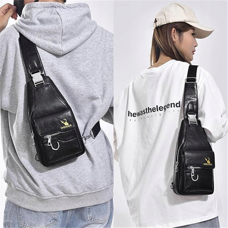 Leather Backpack Black Elegant One Shoulder – Premium Quality, Luxury Packaging status original
