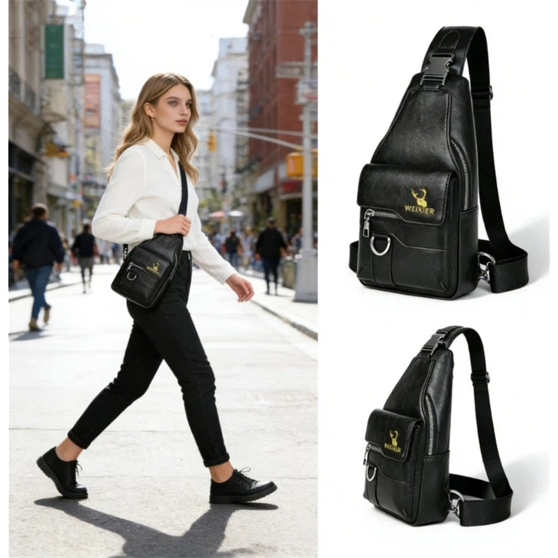 Leather Backpack Black Elegant One Shoulder – Premium Quality, Luxury