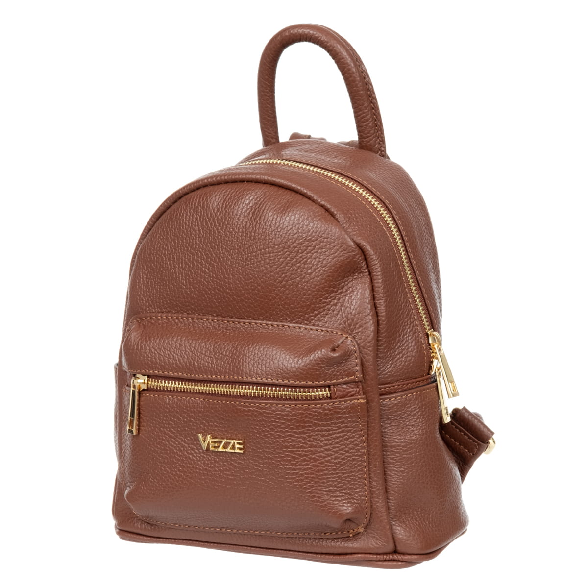 Leather Backpack Vezze Pulito Oro Cognac Packaging status original