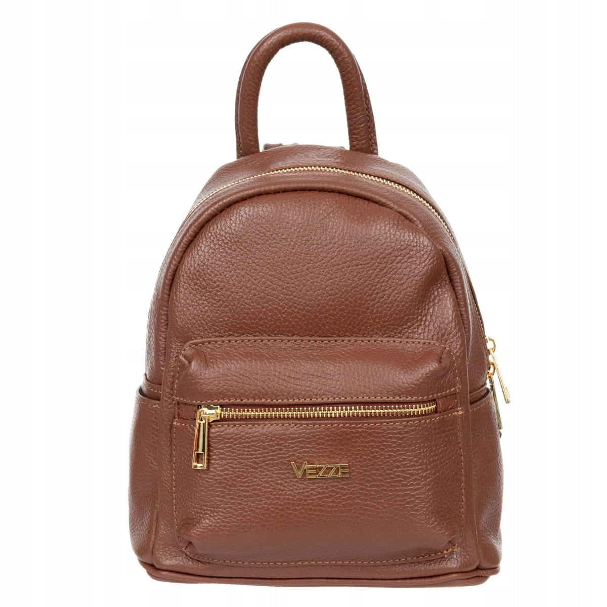 Leather Backpack Vezze Pulito Oro Cognac