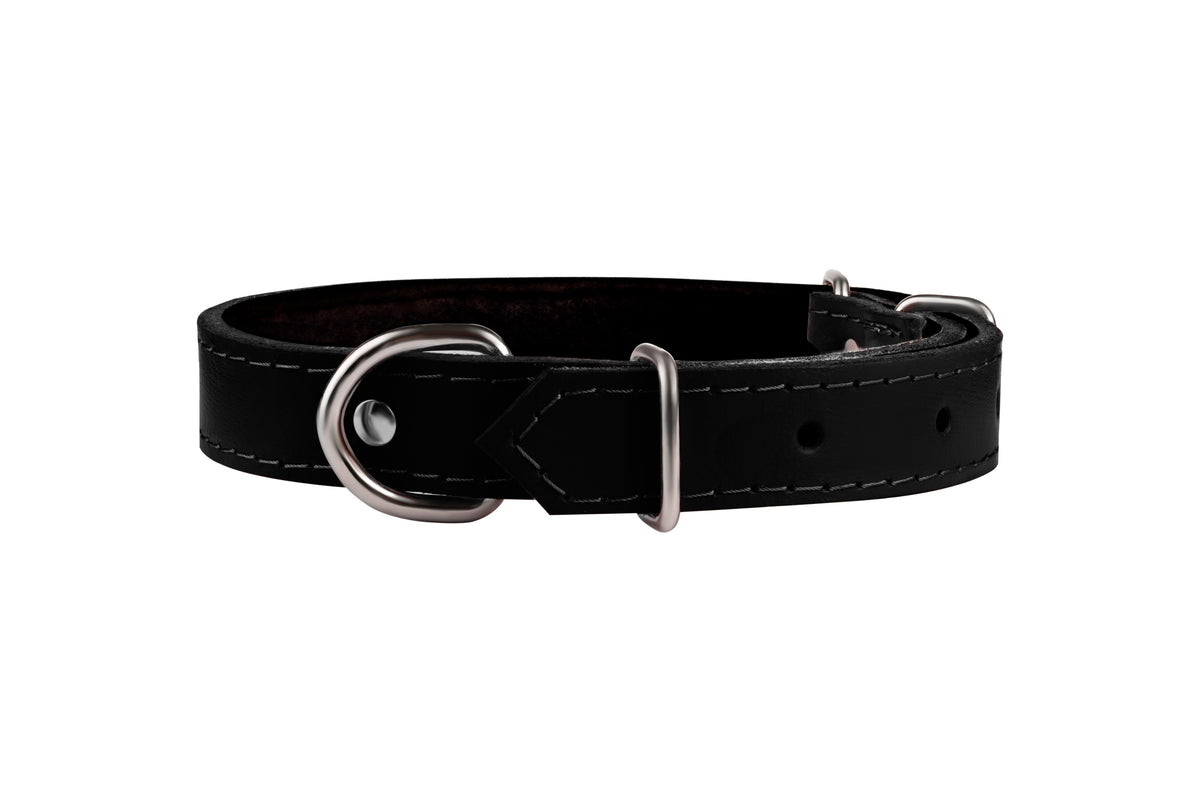 Leather Collar for Medium Dog Adjustable Soft Lining 32-42CM/1,8