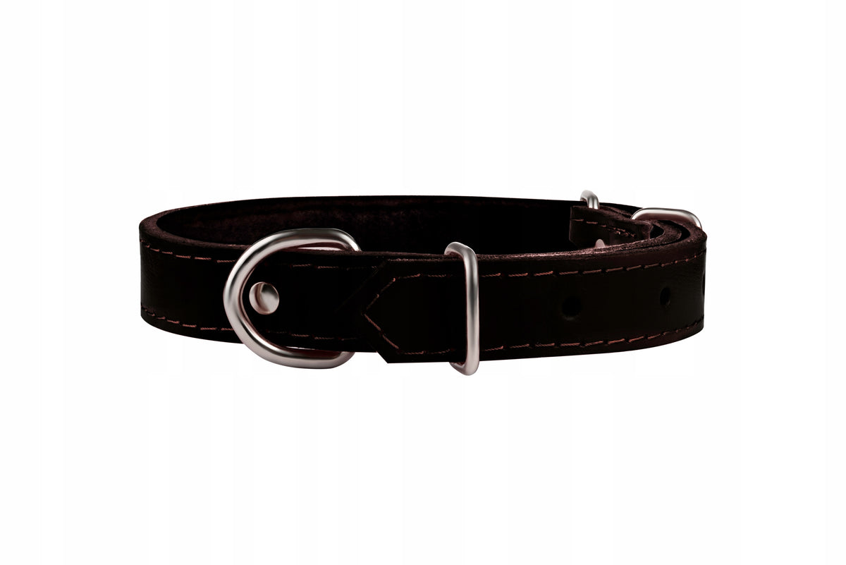 Leather Collar for Small Dog Adjustable with Soft Lining 18-25CM/1CM