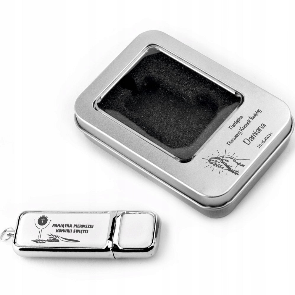 Leather Communion Flash Drive 16 GB 3.0 IN BOX ENGRAVING AND HOLY COMMUNION
