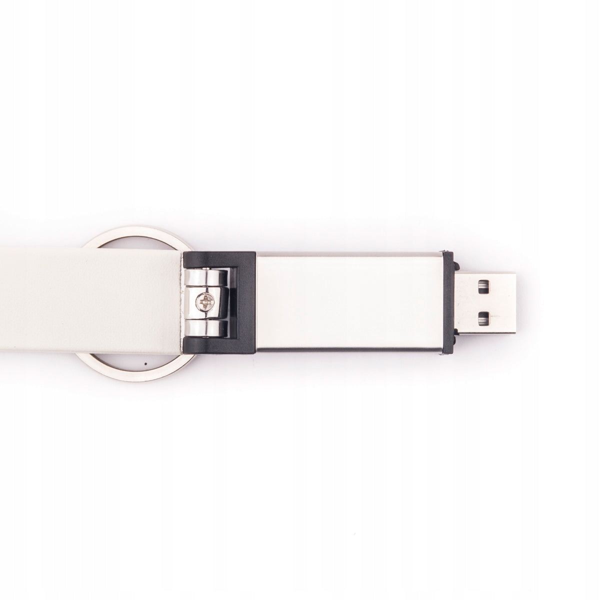 Leather Pendrive Keychain White 4 GB date Color white