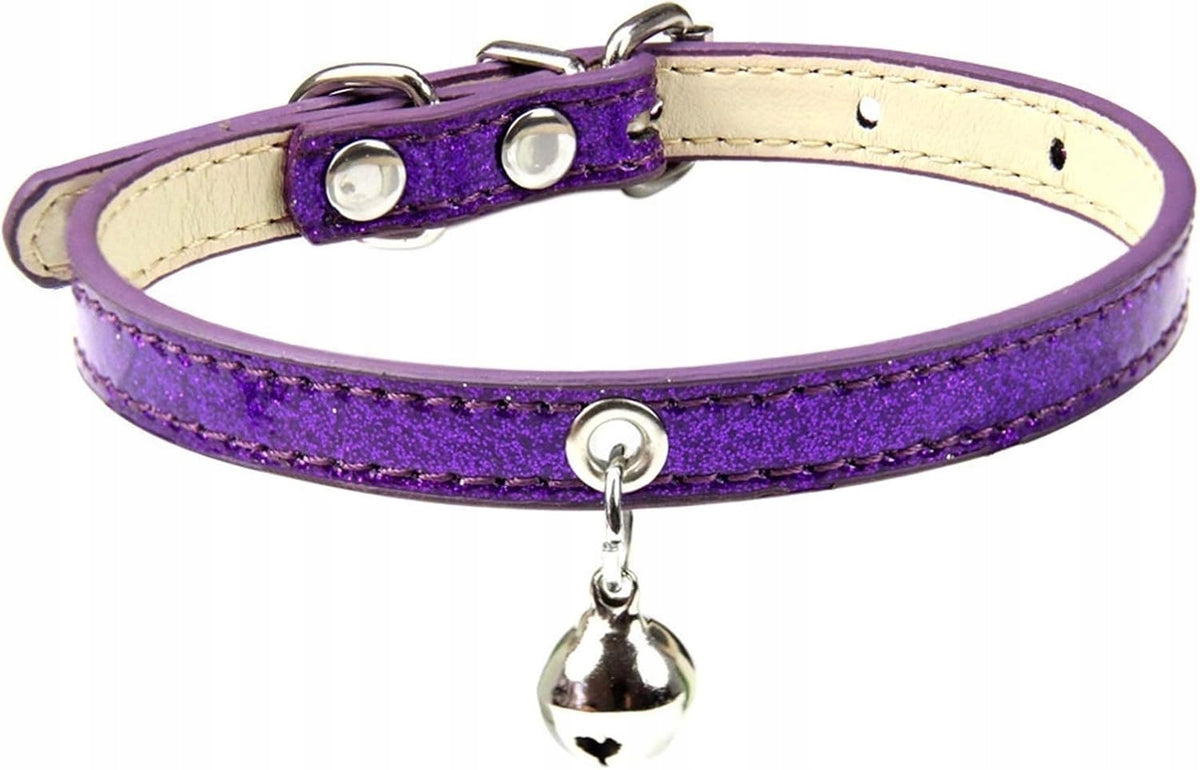 Leather cat collar with safety bell
