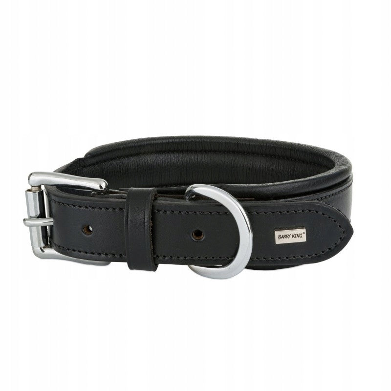 Leather collar L 44-54cm/42mm black