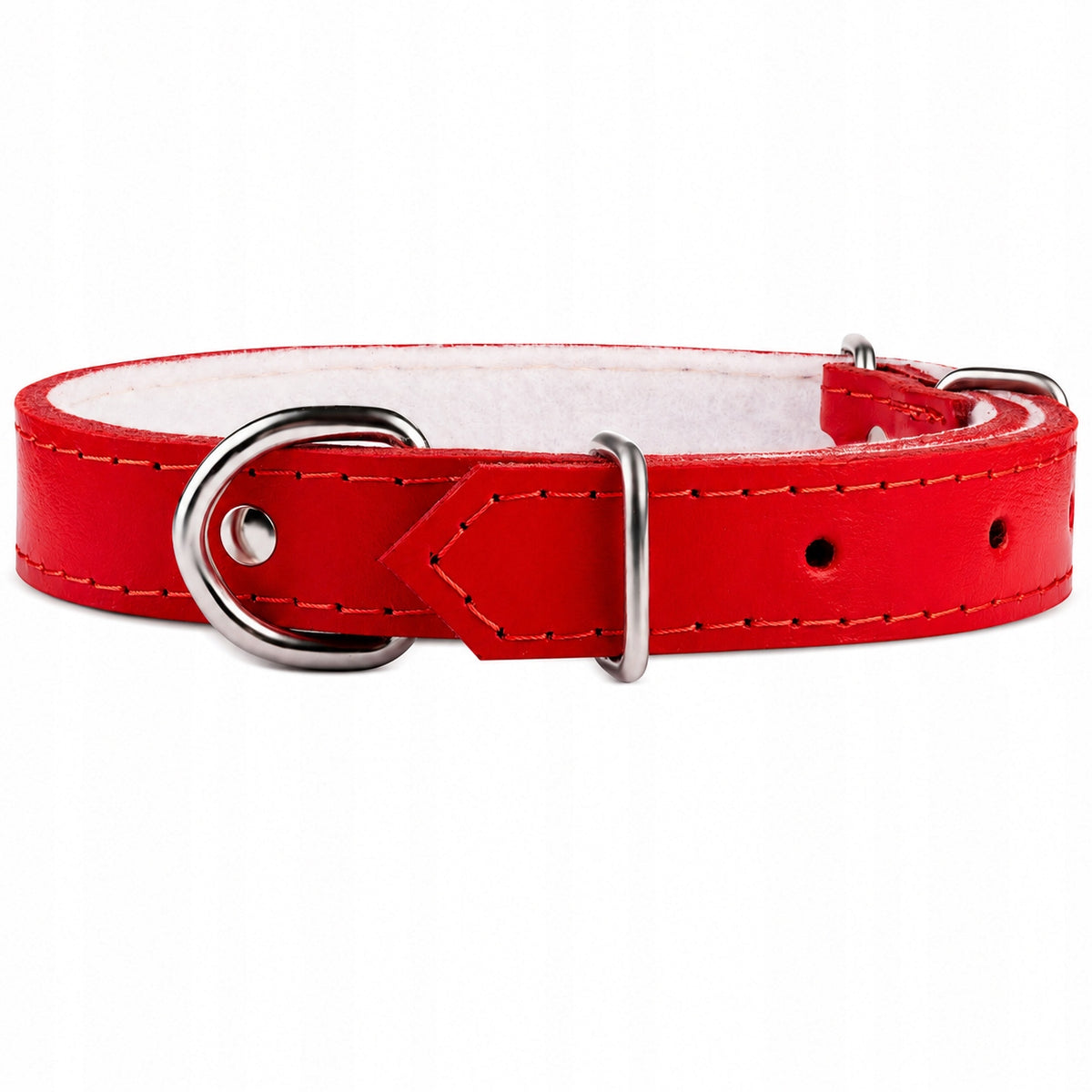Leather collar for dog |CHABA| Red Packaging status original