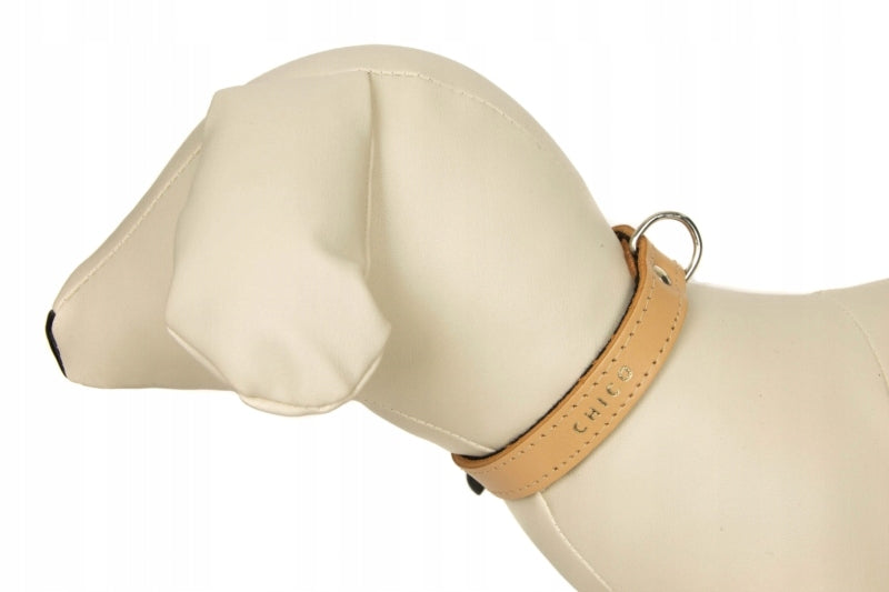 Leather collar with dog felt 40-50cm/20mm Nature Material type leather