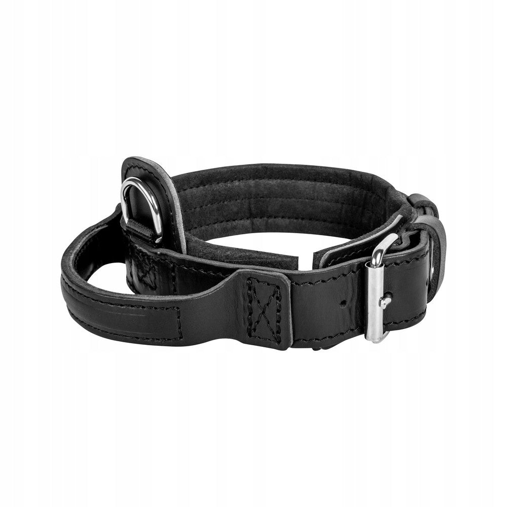 Leather collar with handle "DRAGO" 40-48cm