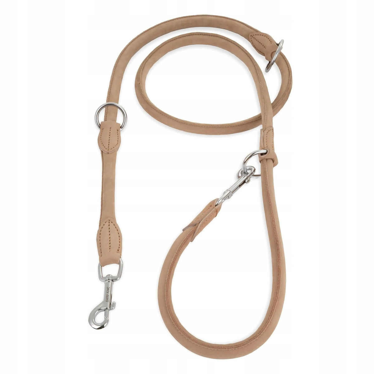 Leather dog leash - 200 cm, 13 mm - light beige