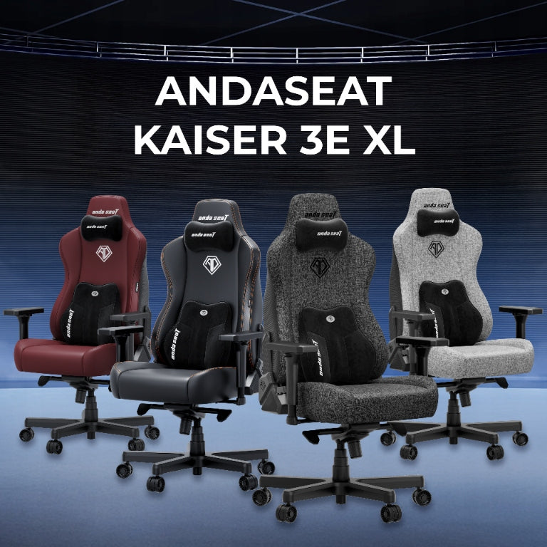 Leather gaming chair Anda Seat Kaiser 3E XL Black PVC Maximum seat height 52 cm
