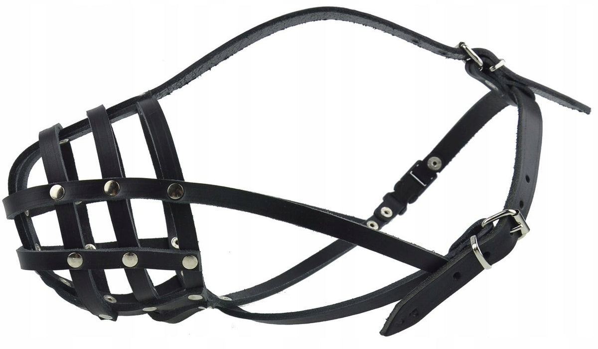 Leather muzzle for Dog Champion Amstaff Pitbull P1 27/6,5cm