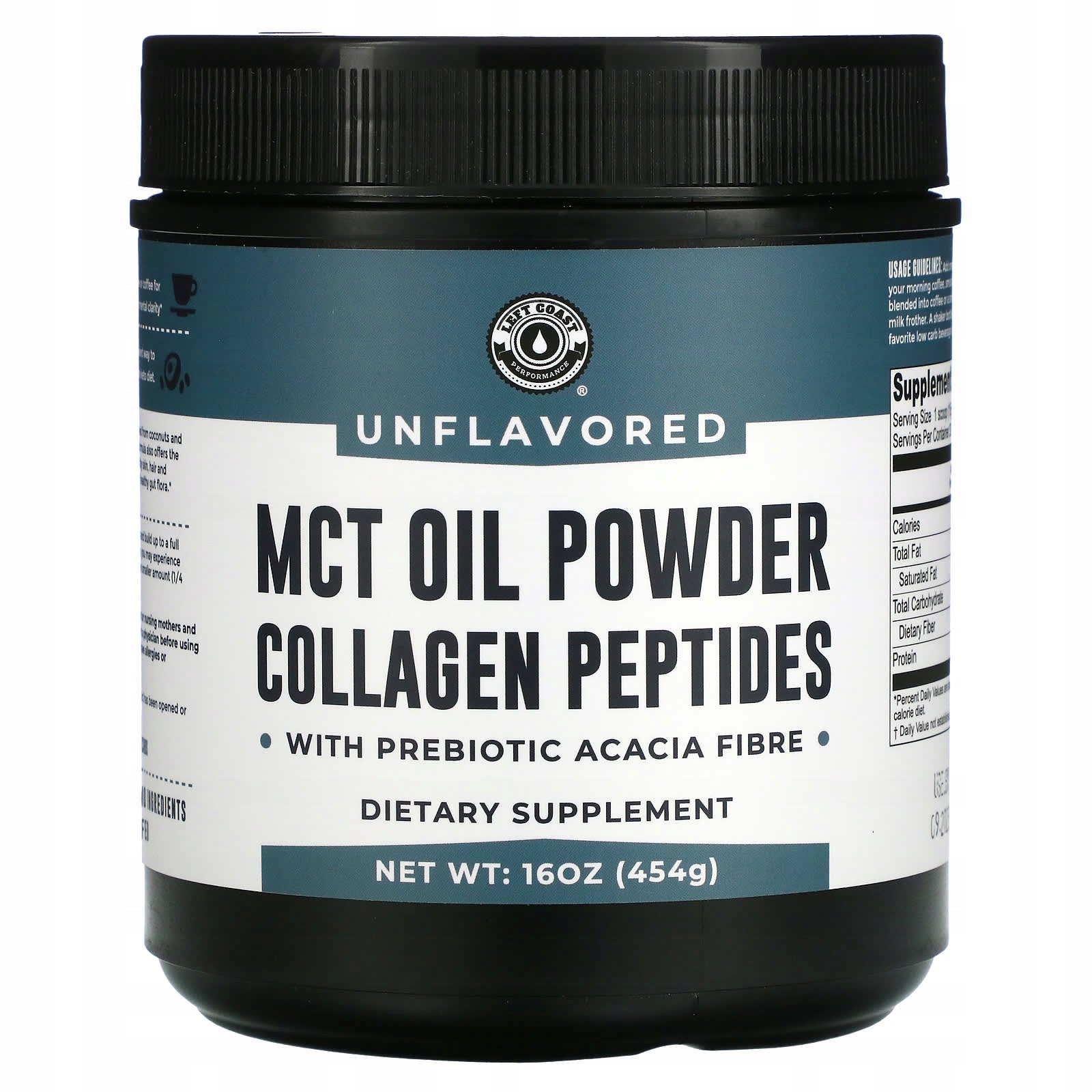 Left Coast Performance, MCT Oil Powder with Collagen Peptides from Prebiotic