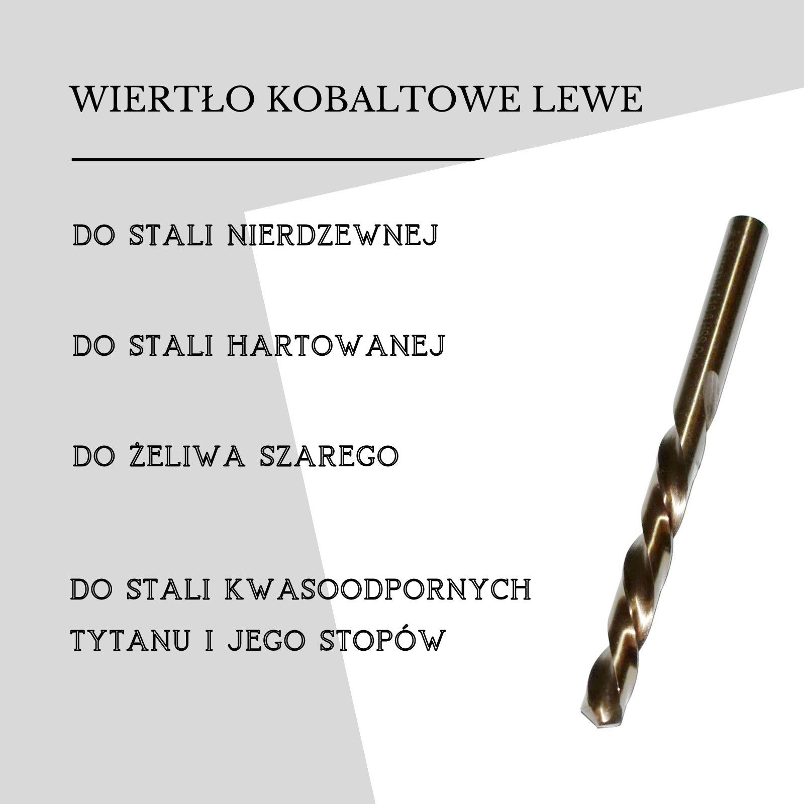 Left-handed cobalt drill bit 6,0 mm. HSSCo - for removing broken screws. Packaging status original