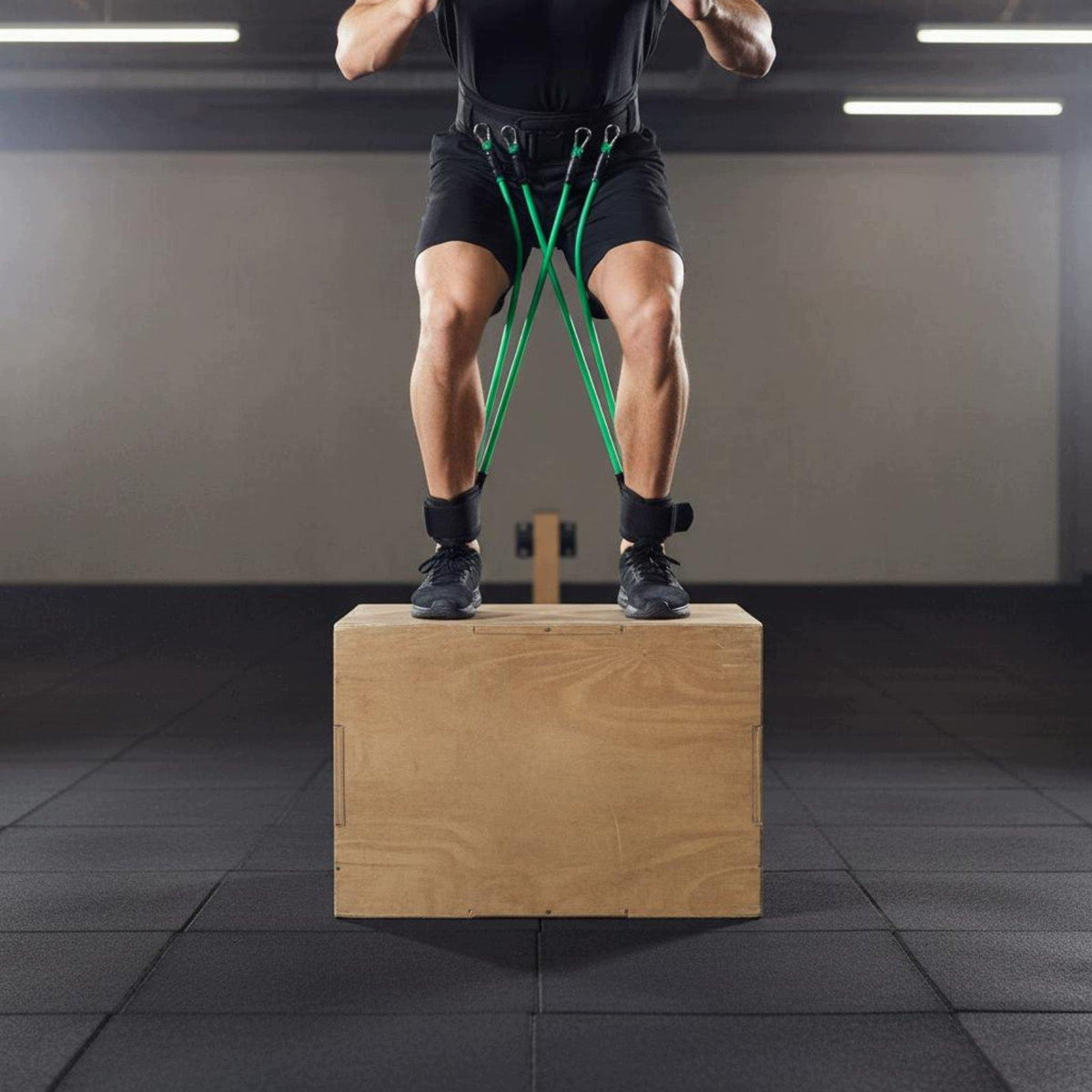 Leg Resistance Training Bands Adjustable Straps Green Suspender 240lbs Packaging status original