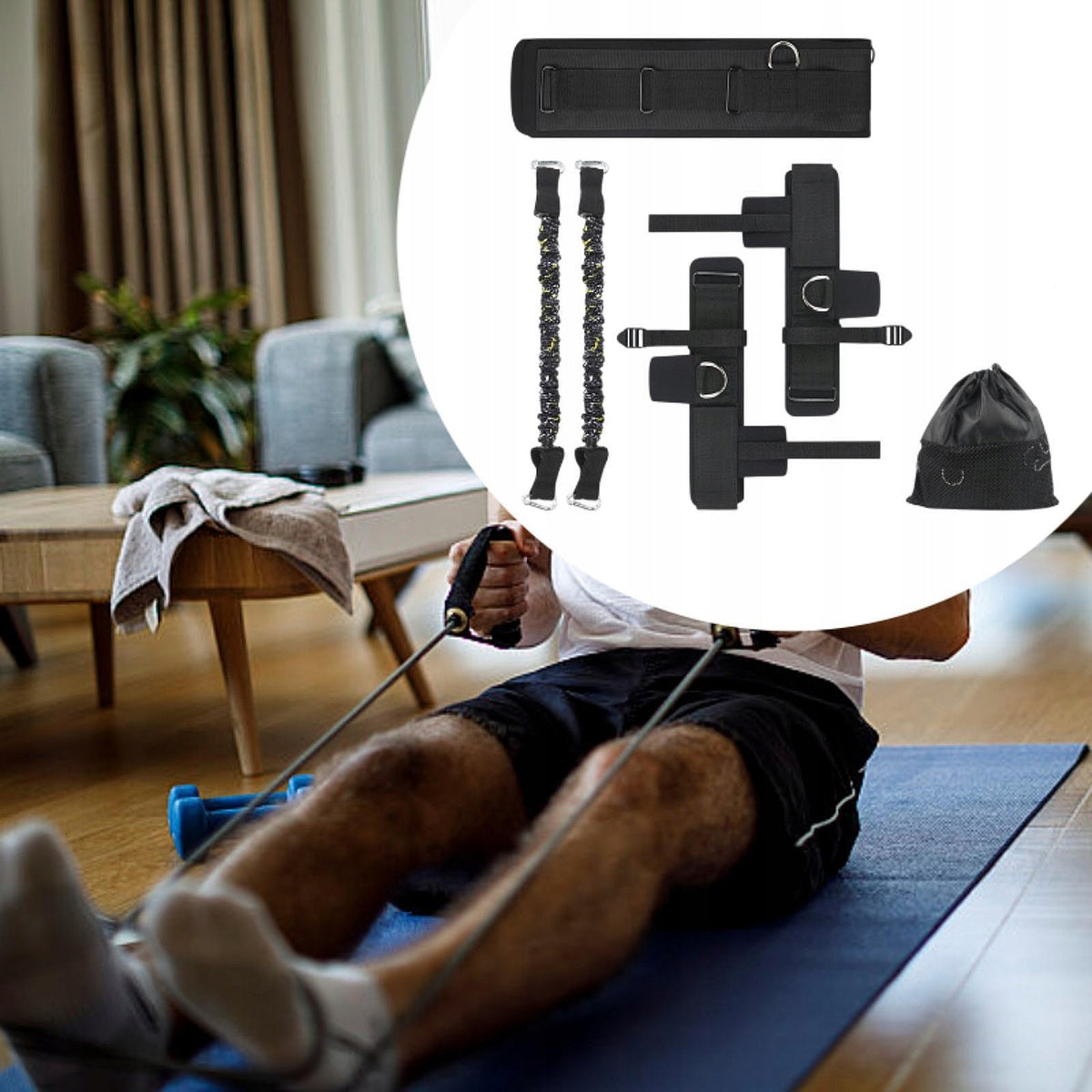 Leg Strength Resistance Bands Set Football Agility Training Equipment Black