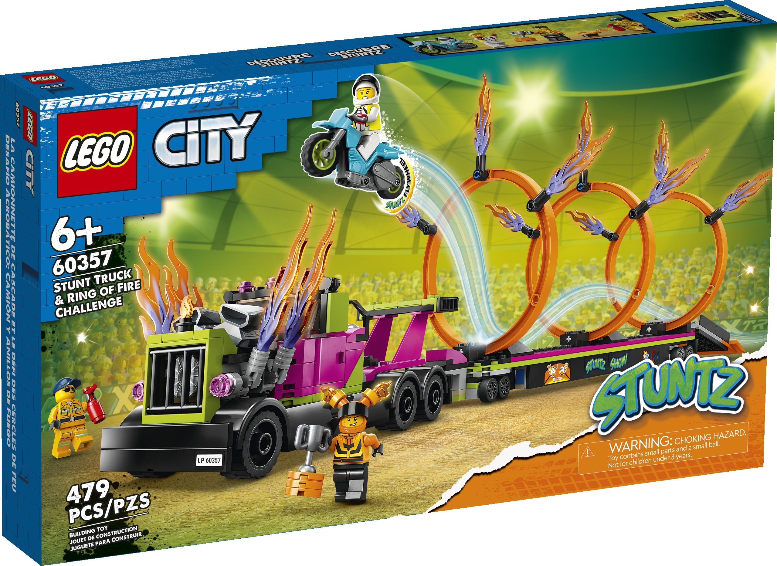 60357 LEGO® City Kaskadinis sunkvežimis ir ugnies žiedo iššūkis