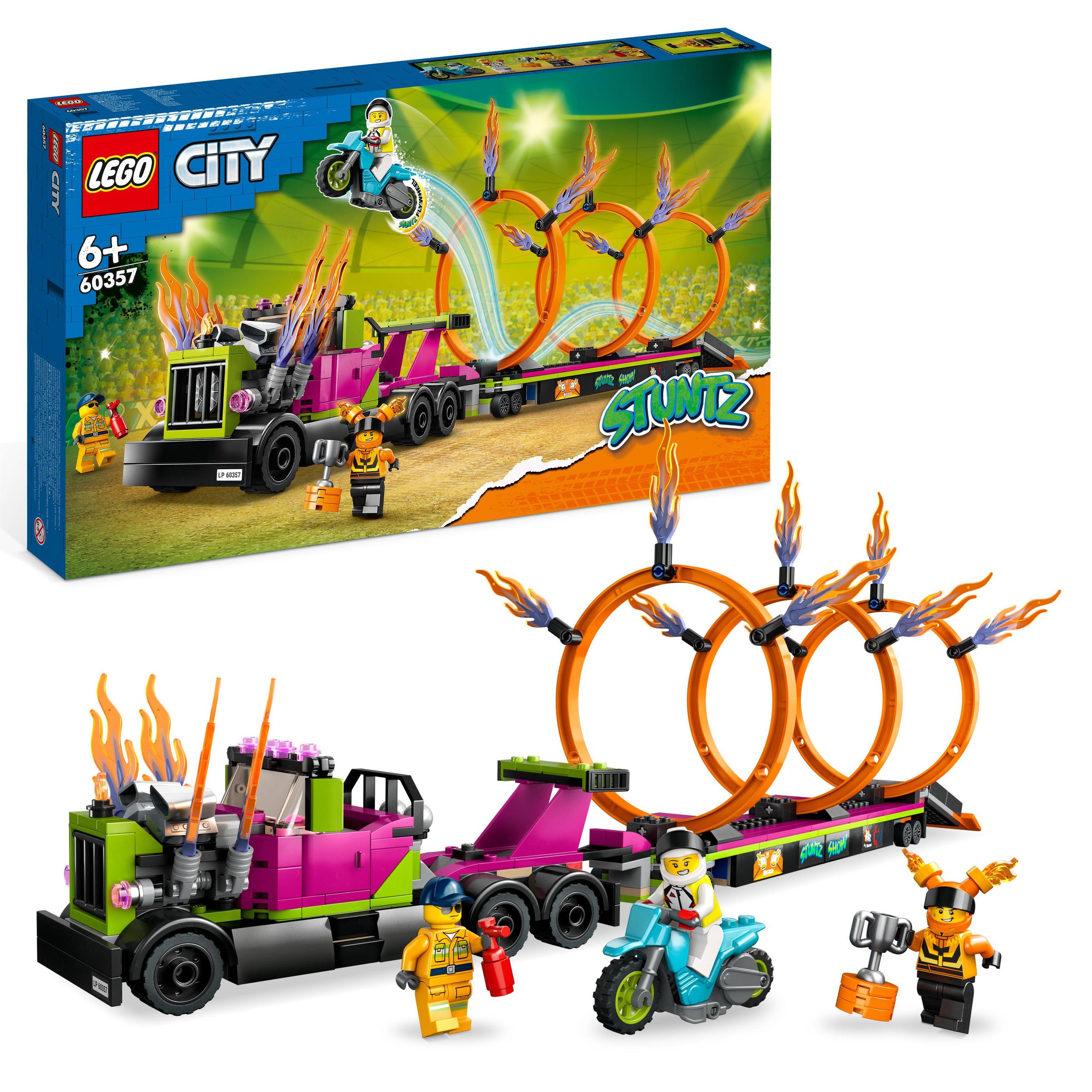 60357 LEGO® City Kaskadinis sunkvežimis ir ugnies žiedo iššūkis