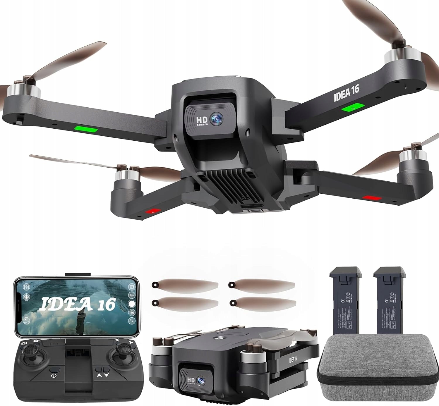 Leidea IDEA16 Drone with Brushless Motor and HD Camera Black