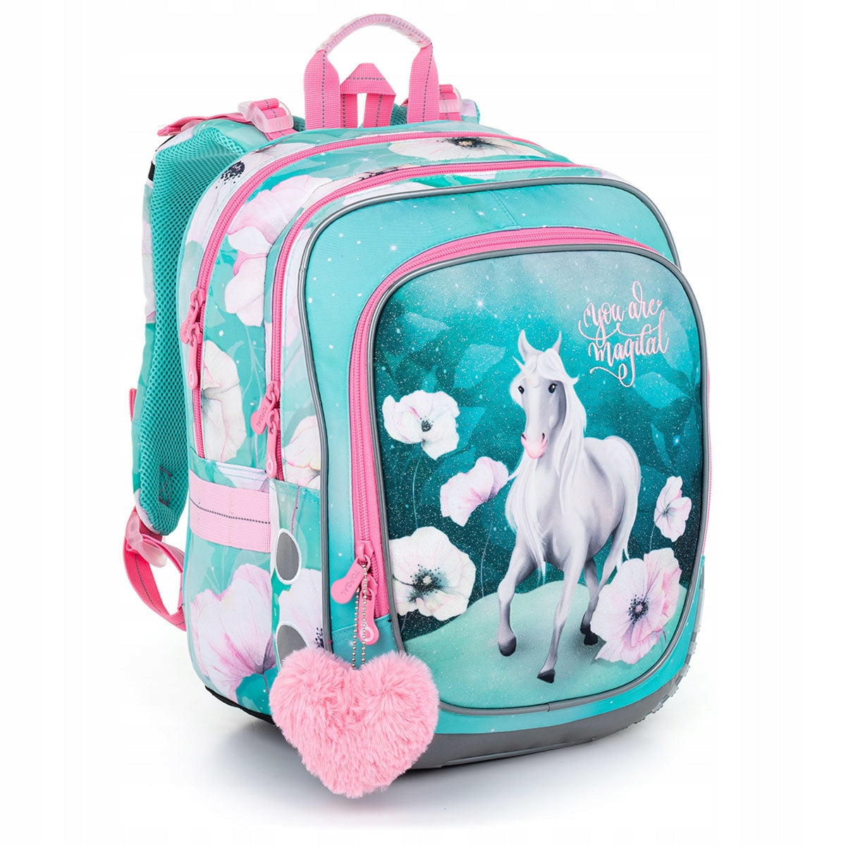 Schulrucksack Topgal, grün/rosa 
