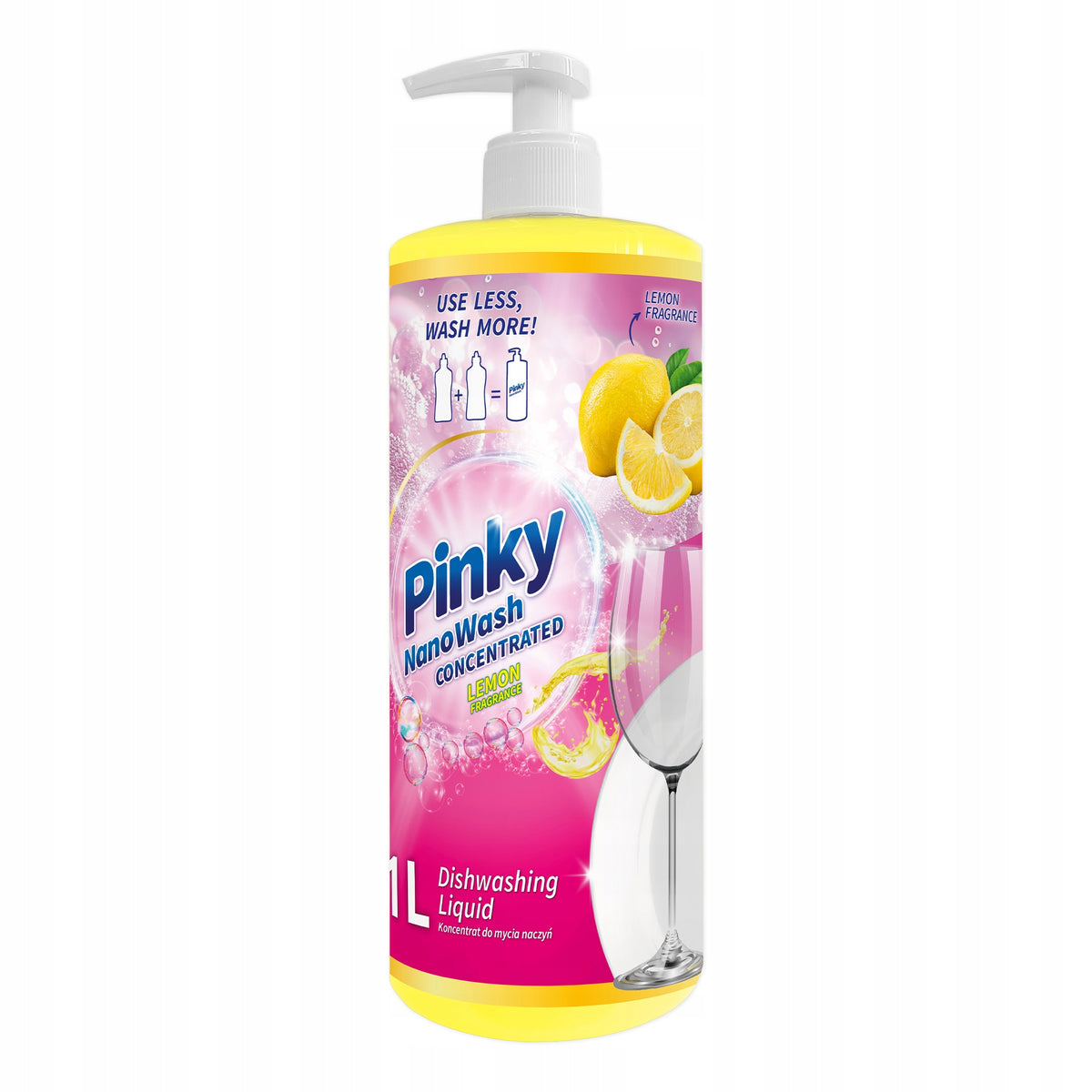 Lemon 1L NanoWash PINKY Dishwashing Concentrate