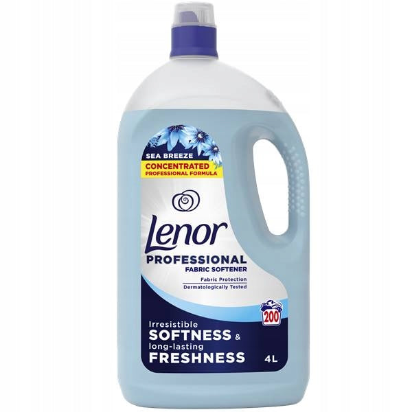 Lenor Fabric Softener 4l Sea Breeze 200 Rinses Blue
