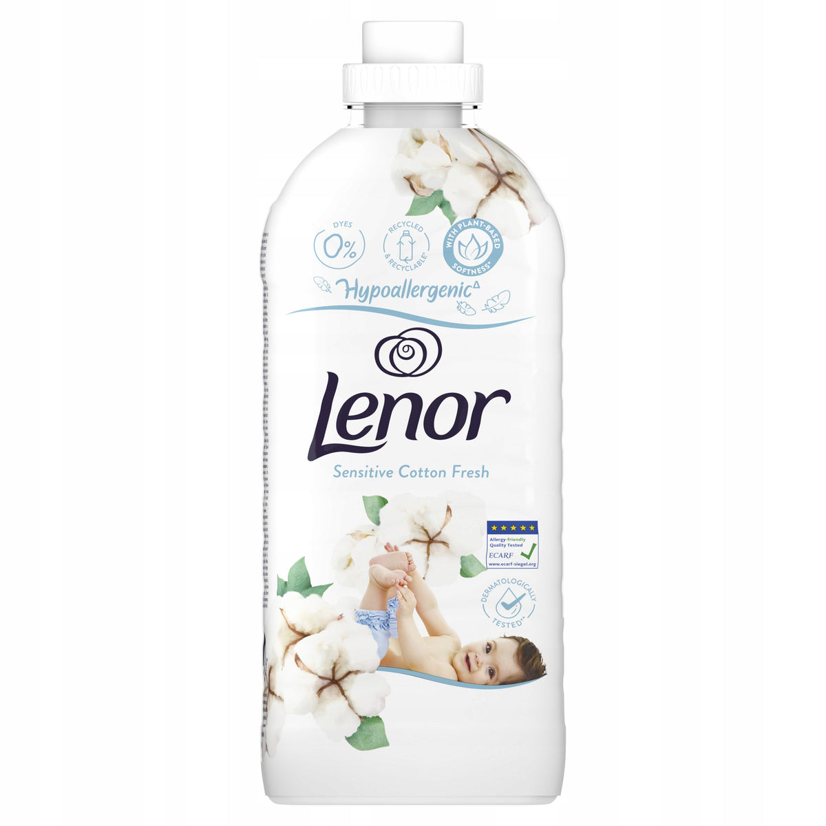 Lenor Hypoallergenic Rinse Liquid Sensitive Cotton Fresh 2x1,2L 96 Washes Packaging status original