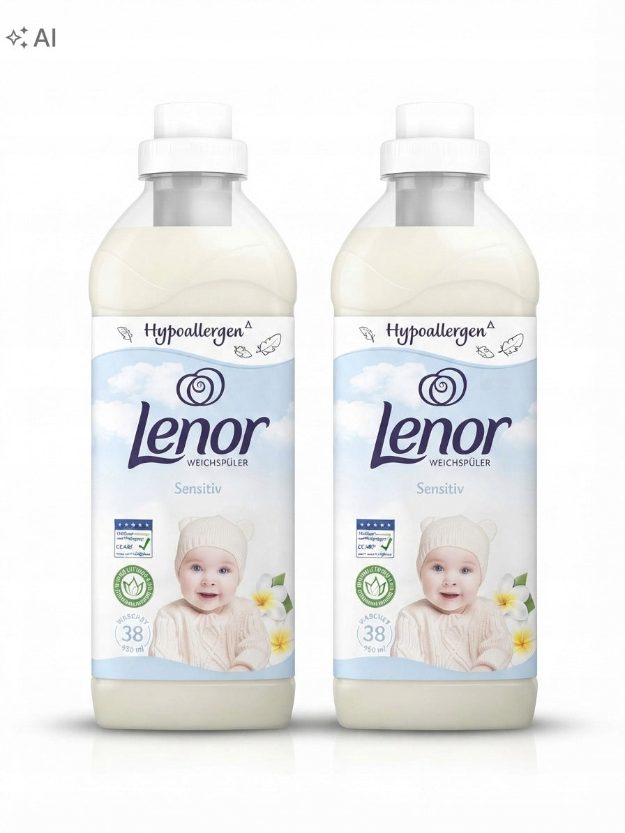 Lenor Sensitiv Hypoallergenic Rinse Liquid 2x 38 Washes
