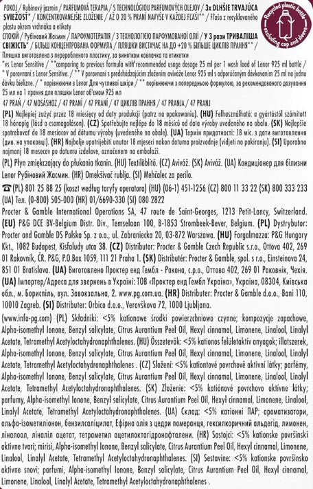 Lenor blue Fabric softener 930ml spring Brand Lenor