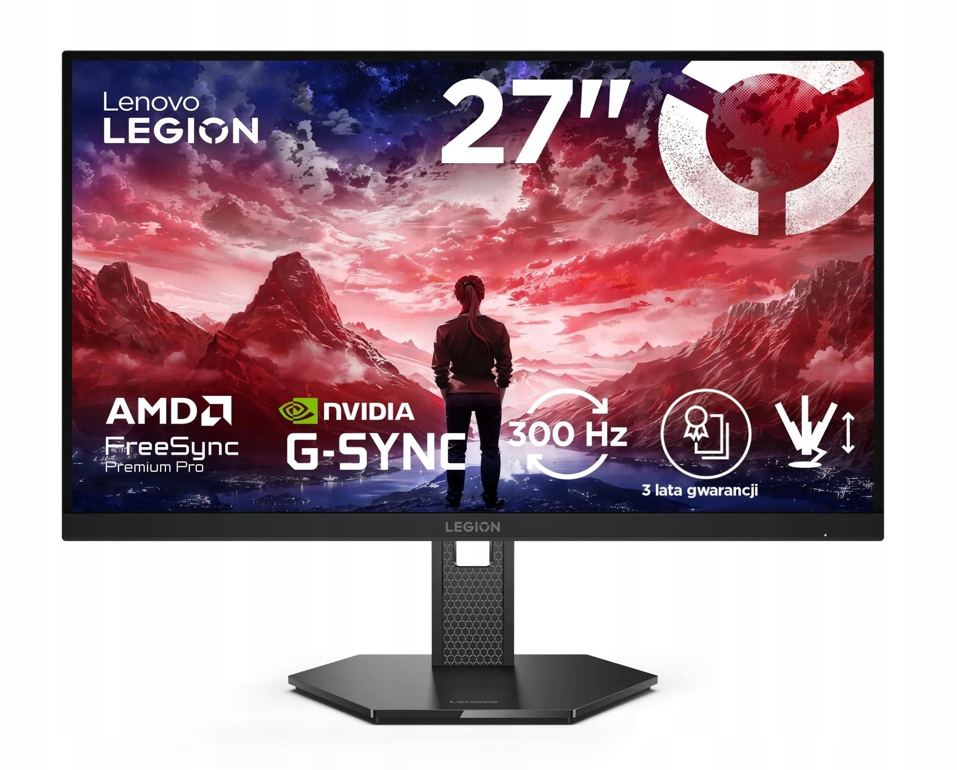 Lenovo Legion 27Q-11 27" QHD IPS 300Hz 0.5ms HDR Pivot HDMI DP Monitor