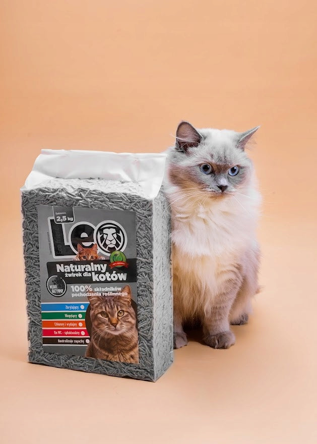 Leo Cat Litter with Activated Carbon - Tofu - Organic and Safe! Volume 6 l