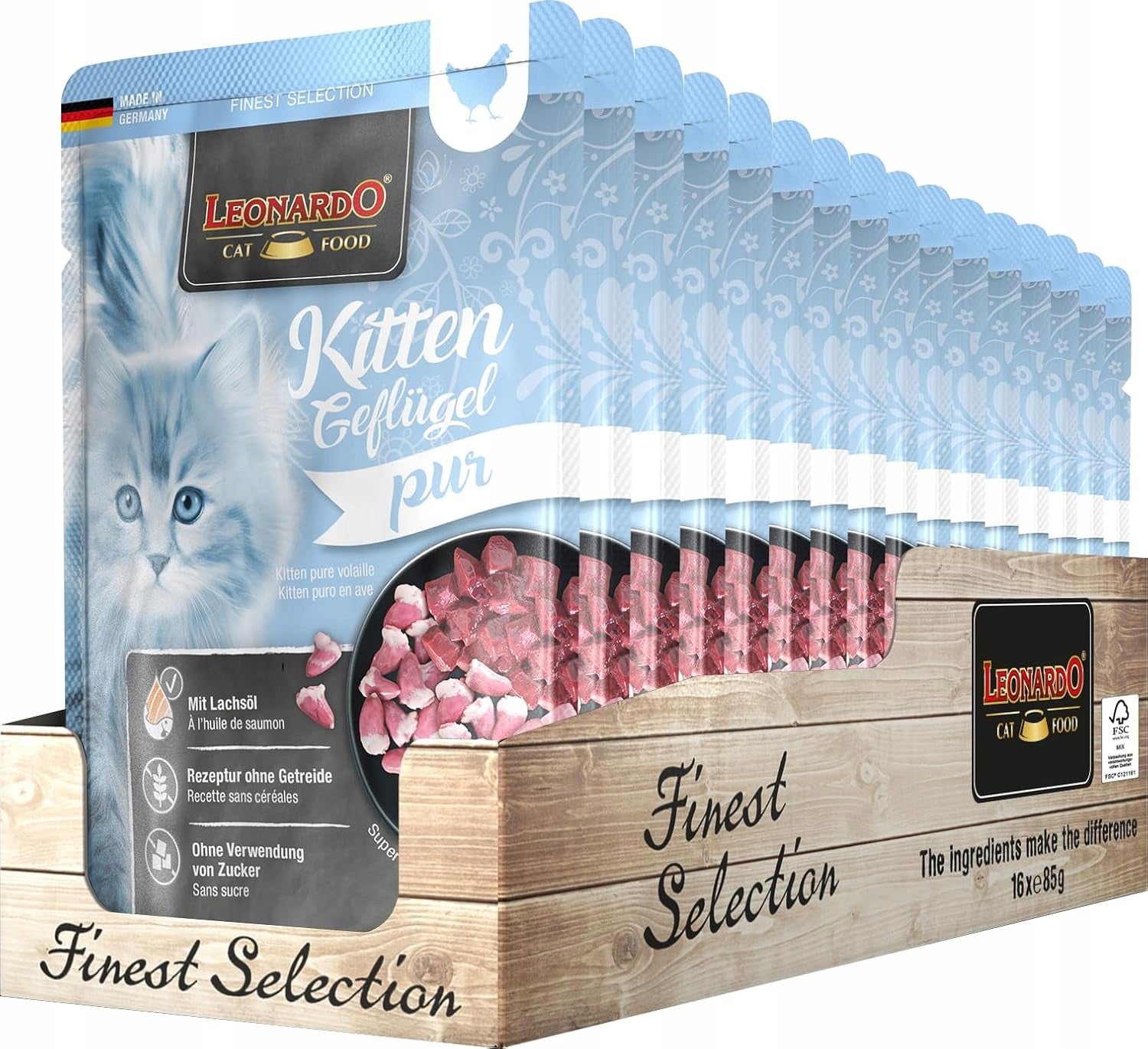 Leonardo Finest Selection kitten wet food for kittens with poultry 85g Manufacturer code 4002633756305