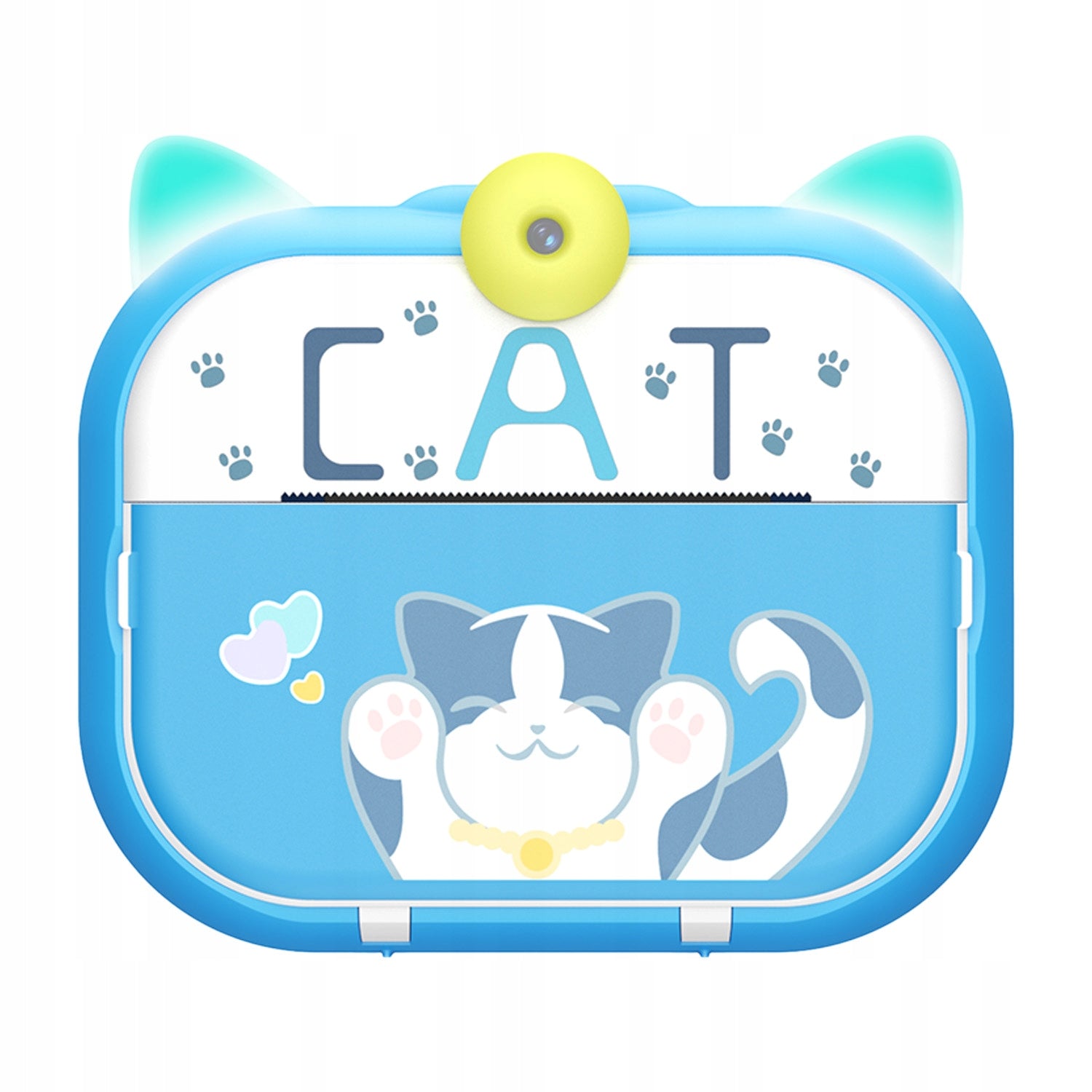 Leting M2 instant camera for children - with printer - kitten - blue