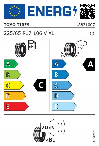Letní pneumatika Toyo Proxes Comfort 225/65 R17 106 V zesílená (XL) Year of manufacture 2026