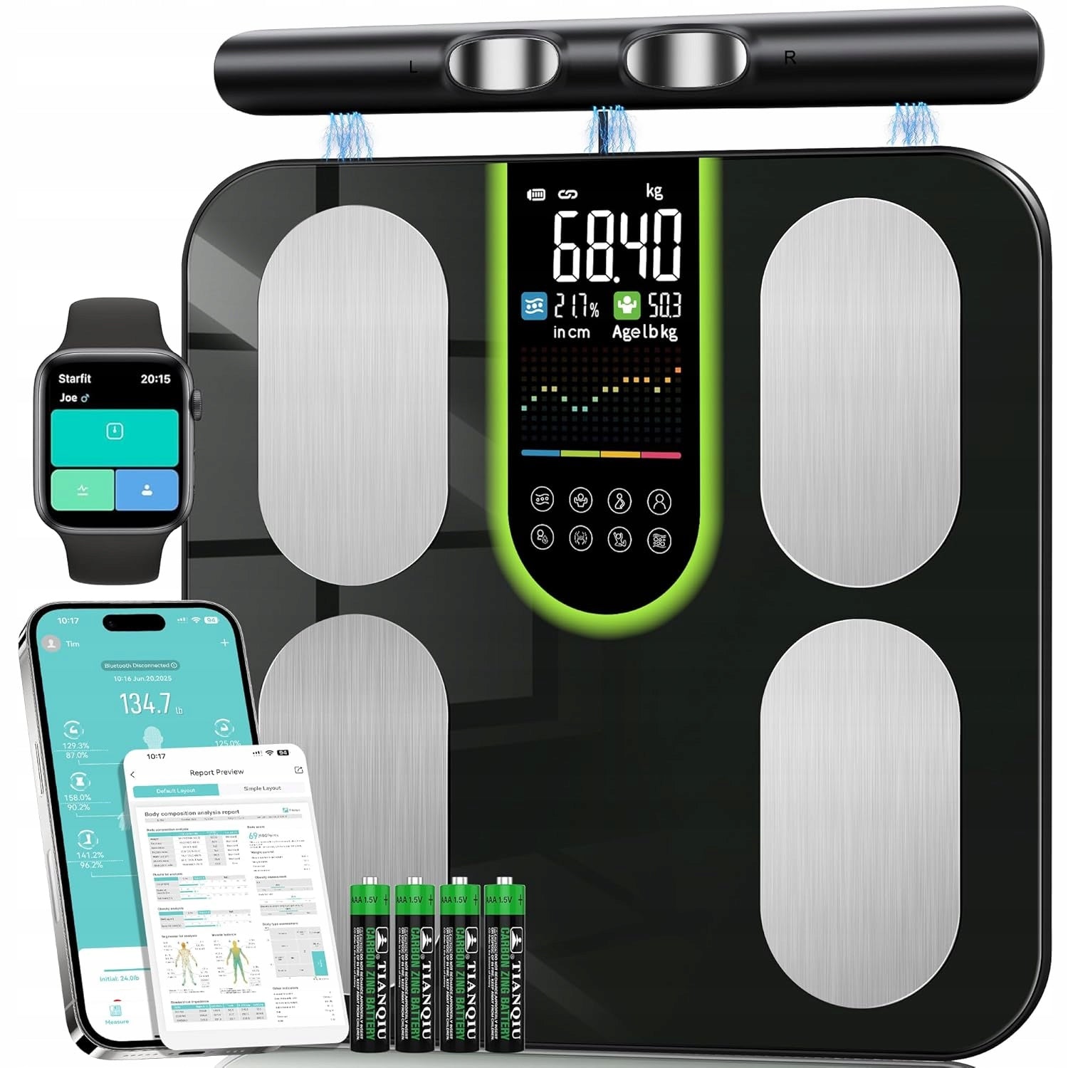 Letron FG2421 Digital Weight Body Analysis 58 Parameters With BT Application 180kg