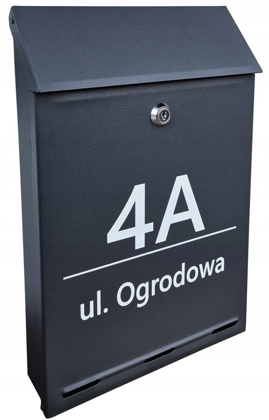 Letterbox Post A4 with Inscription, ANTHRACITE, BLACK -colors UV print Manufacturer code A4_Nadruk_UV