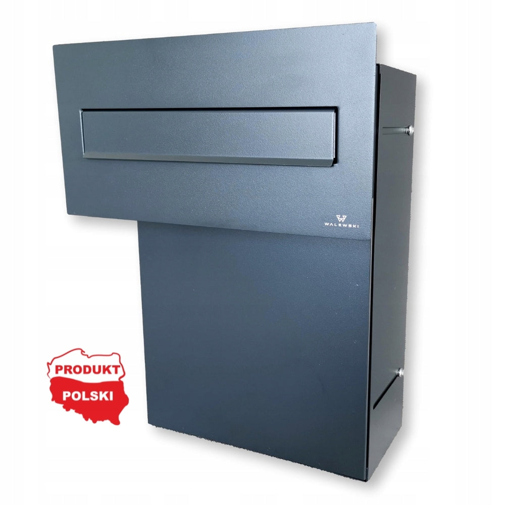 Letterbox anthracite 19-28 cm R20 in wall for embedding